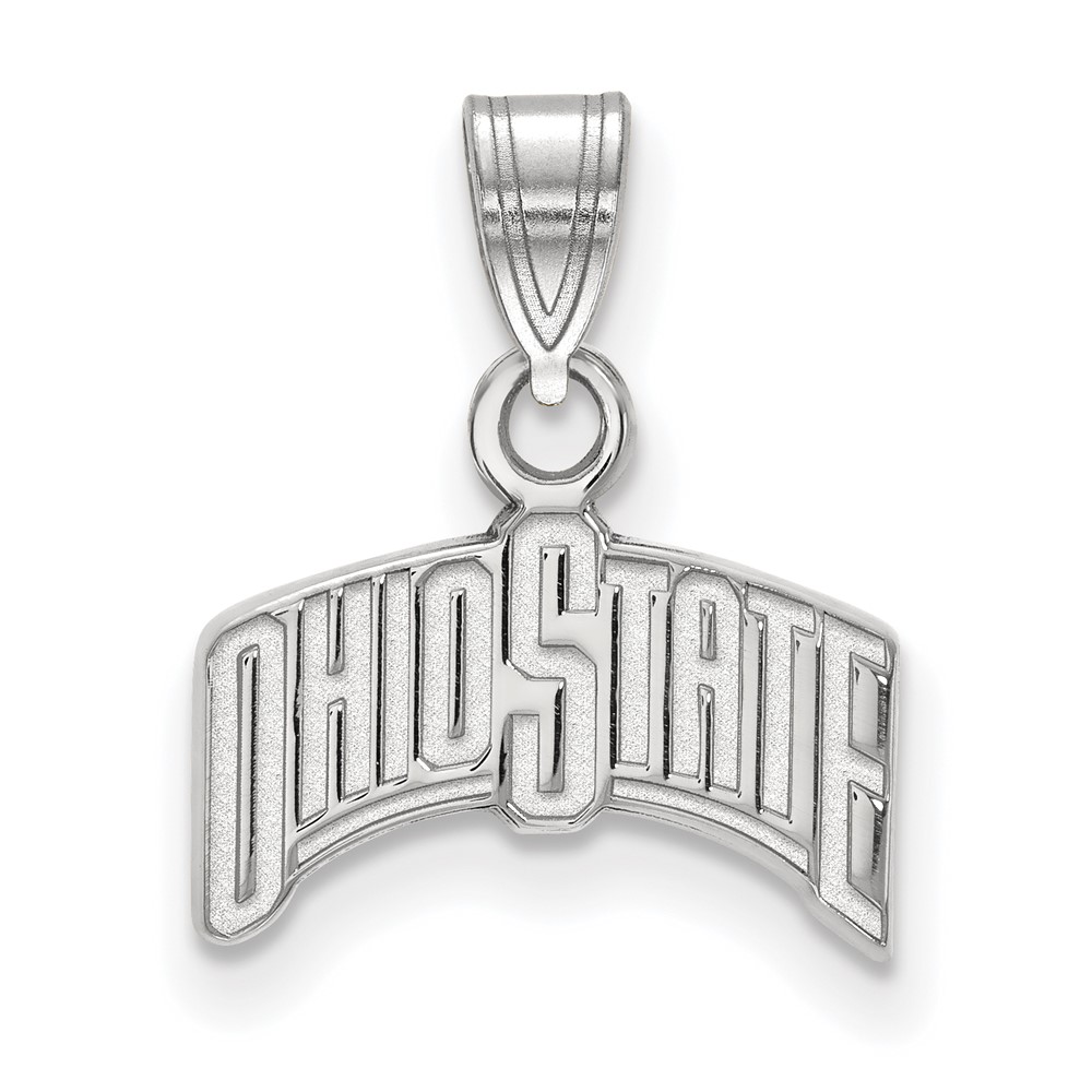 Sterling Silver Rhodium-plated LogoArt the Ohio State University Small Pendant