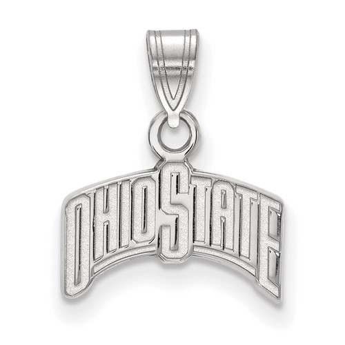 Sterling Silver Rhodium-plated LogoArt the Ohio State University Small Pendant