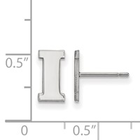 Sterling Silver Rhodium-plated LogoArt University of Iowa Letter I Extra Small Post Earrings view 2