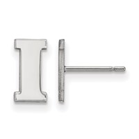 Sterling Silver Rhodium-plated LogoArt University of Iowa Letter I Extra Small Post Earrings view 1