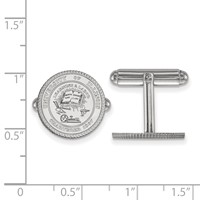 Sterling Silver Rhodium-plated LogoArt University of Illinois Crest Cuff Links view 2