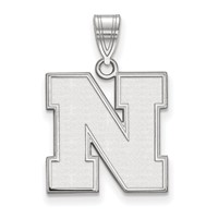 Sterling Silver Rhodium-plated LogoArt University of Nebraska Letter N Medium Pendant view 1