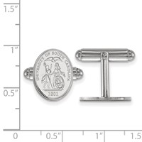 Sterling Silver Rhodium-plated LogoArt University of South Carolina Crest Cuff Links view 2