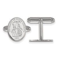 Sterling Silver Rhodium-plated LogoArt University of South Carolina Crest Cuff Links view 1