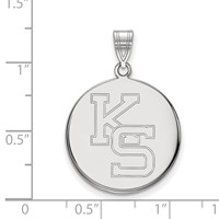 Sterling Silver Rhodium-plated LogoArt Kansas State University K-s Large Pendant view 2