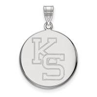 Sterling Silver Rhodium-plated LogoArt Kansas State University K-s Large Pendant view 1