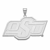 Sterling Silver Rhodium-plated LogoArt Oklahoma State University O-s-u Extra Large Pendant view 1
