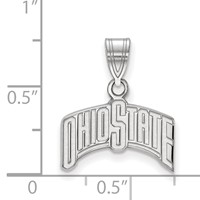 Sterling Silver Rhodium-plated LogoArt the Ohio State University Medium Pendant view 2