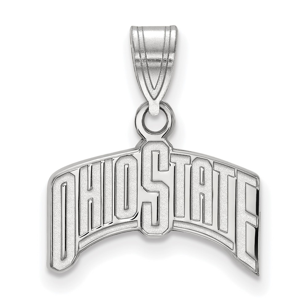 Sterling Silver Rhodium-plated LogoArt the Ohio State University Medium Pendant
