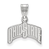 Sterling Silver Rhodium-plated LogoArt the Ohio State University Medium Pendant view 1