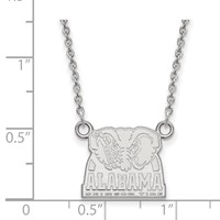 Sterling Silver Rhodium-plated LogoArt University of Alabama Elephant Small Pendant Necklace, 18" view 2