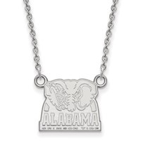 Sterling Silver Rhodium-plated LogoArt University of Alabama Elephant Small Pendant Necklace, 18" view 1