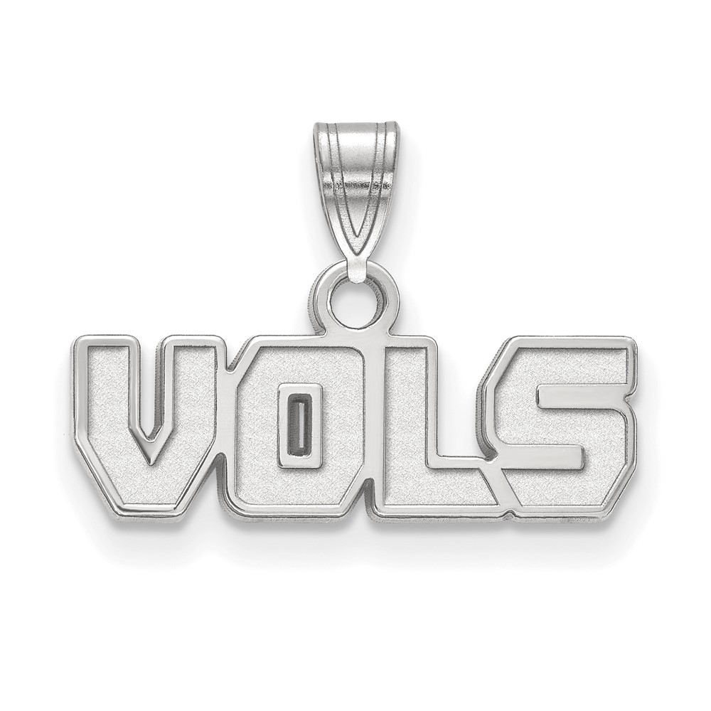 Sterling Silver Rhodium-plated LogoArt University of Tennessee Vols Small Pendant