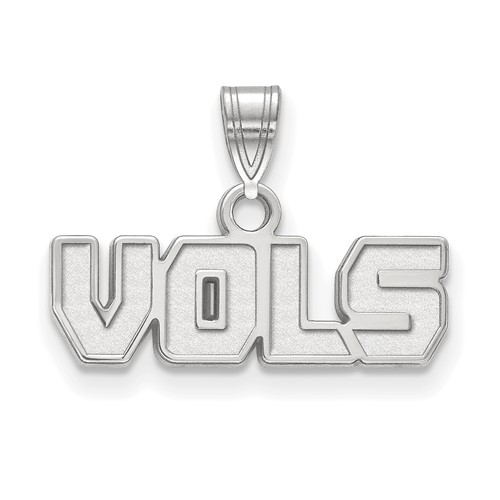 Sterling Silver Rhodium-plated LogoArt University of Tennessee Vols Small Pendant