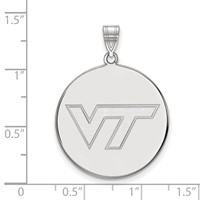 Sterling Silver Rhodium-plated LogoArt Virginia Tech V-t Extra Large Disc Pendant view 2