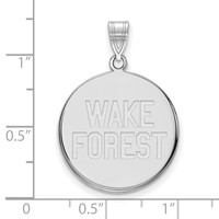 Sterling Silver Rhodium-plated LogoArt Wake Forest University W-f Deacon Large Disc Pendant view 2
