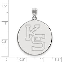 Sterling Silver Rhodium-plated LogoArt Kansas State University K-s Extra Large Disc Pendant view 2