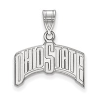 Sterling Silver Rhodium-plated LogoArt the Ohio State University Large Pendant view 1