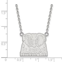 Sterling Silver Rhodium-plated LogoArt University of Alabama Elephant Large Pendant Necklace, 18" view 2