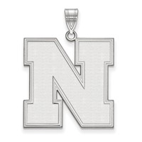 Sterling Silver Rhodium-plated LogoArt University of Nebraska Letter N Extra Large Pendant view 1