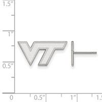 Sterling Silver Rhodium-plated LogoArt Virginia Tech V-t Extra Small Post Earrings view 2