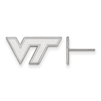 Sterling Silver Rhodium-plated LogoArt Virginia Tech V-t Extra Small Post Earrings view 1