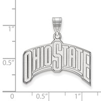 Sterling Silver Rhodium-plated LogoArt the Ohio State University Extra Large Pendant view 2