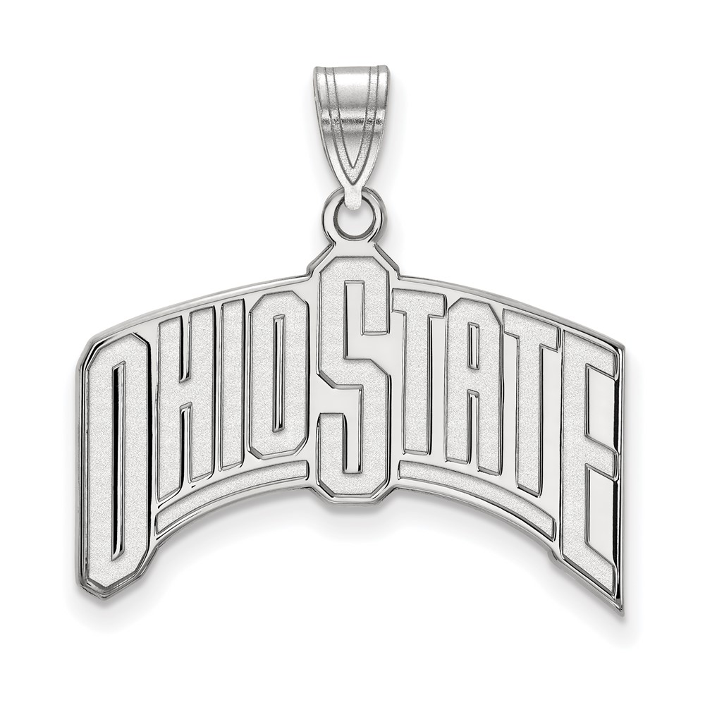 Sterling Silver Rhodium-plated LogoArt the Ohio State University Extra Large Pendant