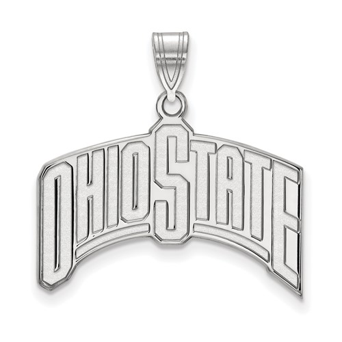 Sterling Silver Rhodium-plated LogoArt the Ohio State University Extra Large Pendant