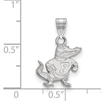 Sterling Silver Rhodium-plated LogoArt University of Florida Gator Small Pendant view 2
