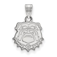 Sterling Silver Rhodium-plated LogoArt University of Georgia Bulldog Small Pendant view 1