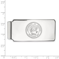 Sterling Silver Rhodium-plated LogoArt University of Illinois Crest Money Clip view 2