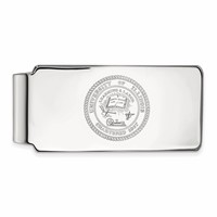 Sterling Silver Rhodium-plated LogoArt University of Illinois Crest Money Clip view 1