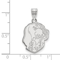 Sterling Silver Rhodium-plated LogoArt University of Tennessee Smokey Large Pendant view 2