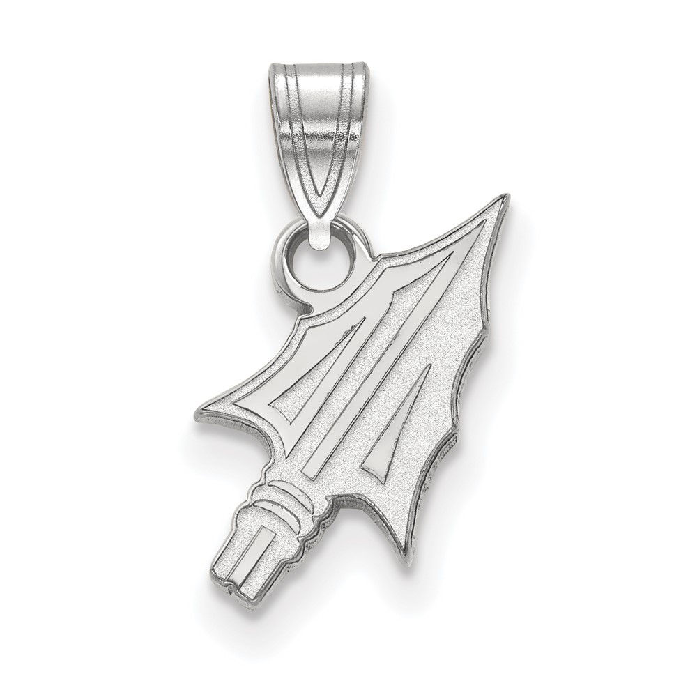 Sterling Silver Rhodium-plated LogoArt Florida State University Arrow Small Pendant