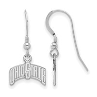 Sterling Silver Rhodium-plated LogoArt the Ohio State University Small Dangle Wire Earrings view 1