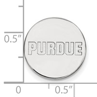 Sterling Silver Rhodium-plated LogoArt Purdue University Block Type Lapel Pin view 3