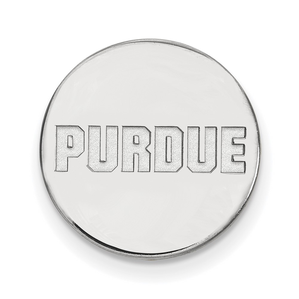 Sterling Silver Rhodium-plated LogoArt Purdue University Block Type Lapel Pin