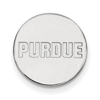Sterling Silver Rhodium-plated LogoArt Purdue University Block Type Lapel Pin view 1