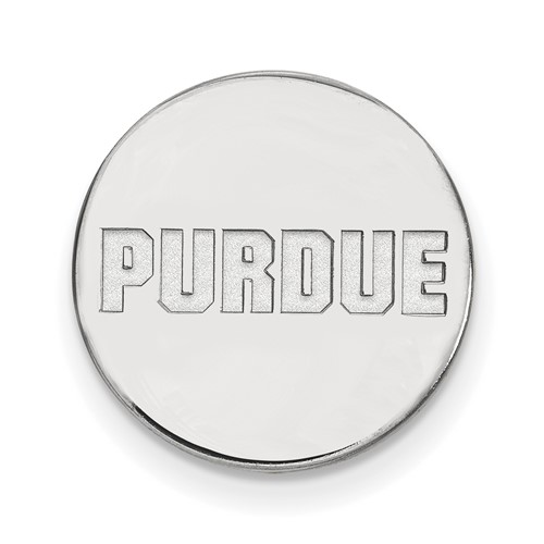 Sterling Silver Rhodium-plated LogoArt Purdue University Block Type Lapel Pin