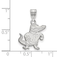 Sterling Silver Rhodium-plated LogoArt University of Florida Gator Medium Pendant view 2