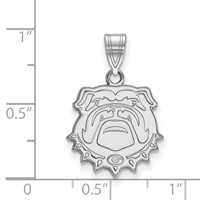 Sterling Silver Rhodium-plated LogoArt University of Georgia Bulldog Medium Pendant view 2