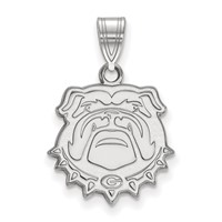 Sterling Silver Rhodium-plated LogoArt University of Georgia Bulldog Medium Pendant view 1