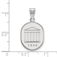 Sterling Silver Rhodium-plated LogoArt University of Mississippi 1848 Large Crest Pendant view 2
