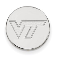 Sterling Silver Rh-plated LogoArt Virginia Tech Black Leather Wallet view 3