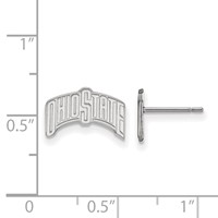 Sterling Silver Rhodium-plated LogoArt the Ohio State University Small Post Earrings view 2
