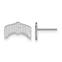 Sterling Silver Rhodium-plated LogoArt the Ohio State University Small Post Earrings view 1