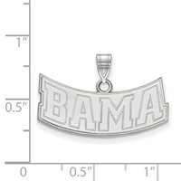 Sterling Silver Rhodium-plated LogoArt University of Alabama Medium Pendant view 2