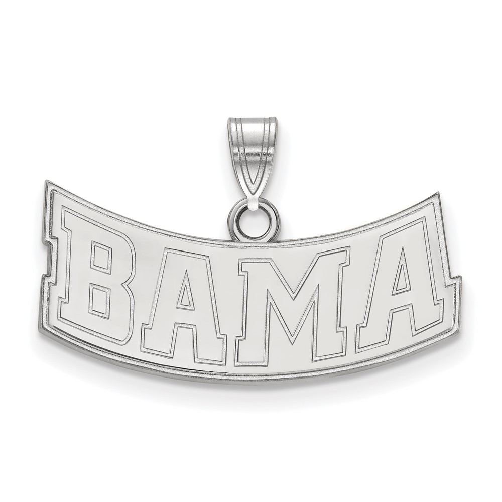 Sterling Silver Rhodium-plated LogoArt University of Alabama Medium Pendant