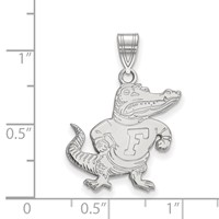 Sterling Silver Rhodium-plated LogoArt University of Florida Gator Large Pendant view 2
